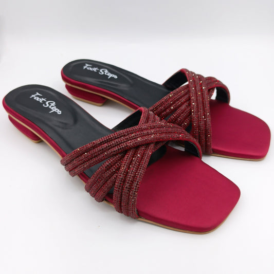 Rhinestone Flat Slides - FAF21275