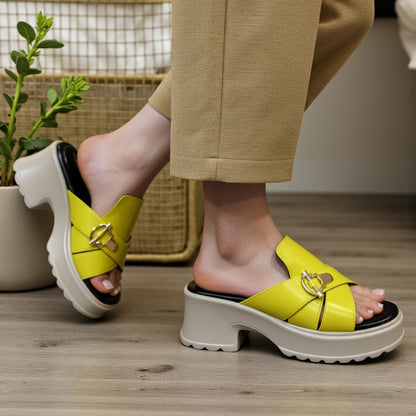 Lug Sole Wedge Heel Sandals - FALS|2625