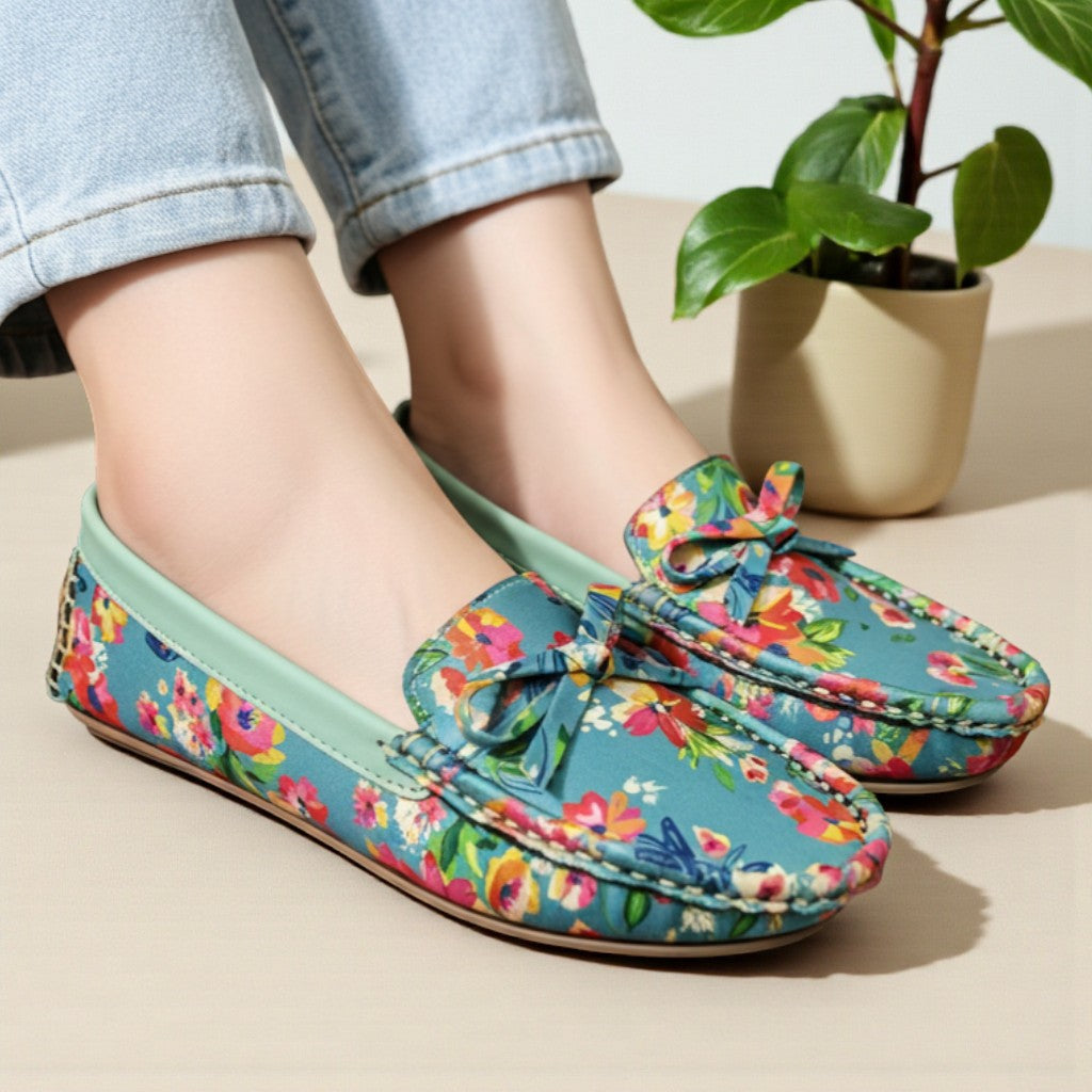 Floral Printed Loafer Shoes - FPLS|2675