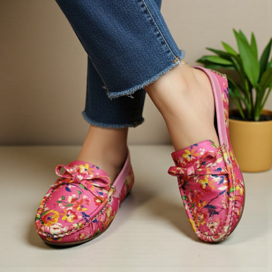 Floral Printed Loafer Shoes - FPLS|2850