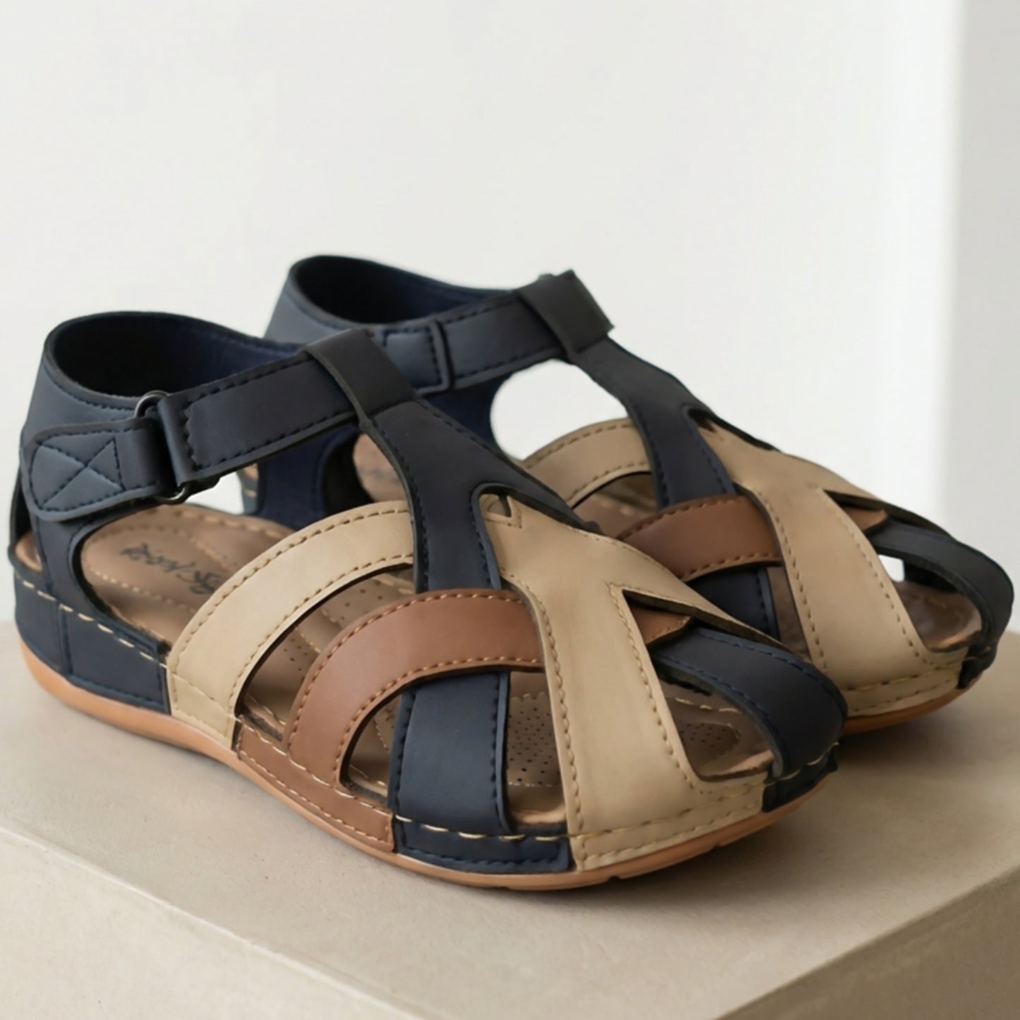 Hook Loop Medicated Wedge Sandals - HKLP|2850