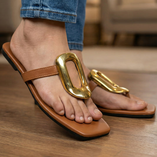 Gold Tone Link Flat Slides - JSFO|2380