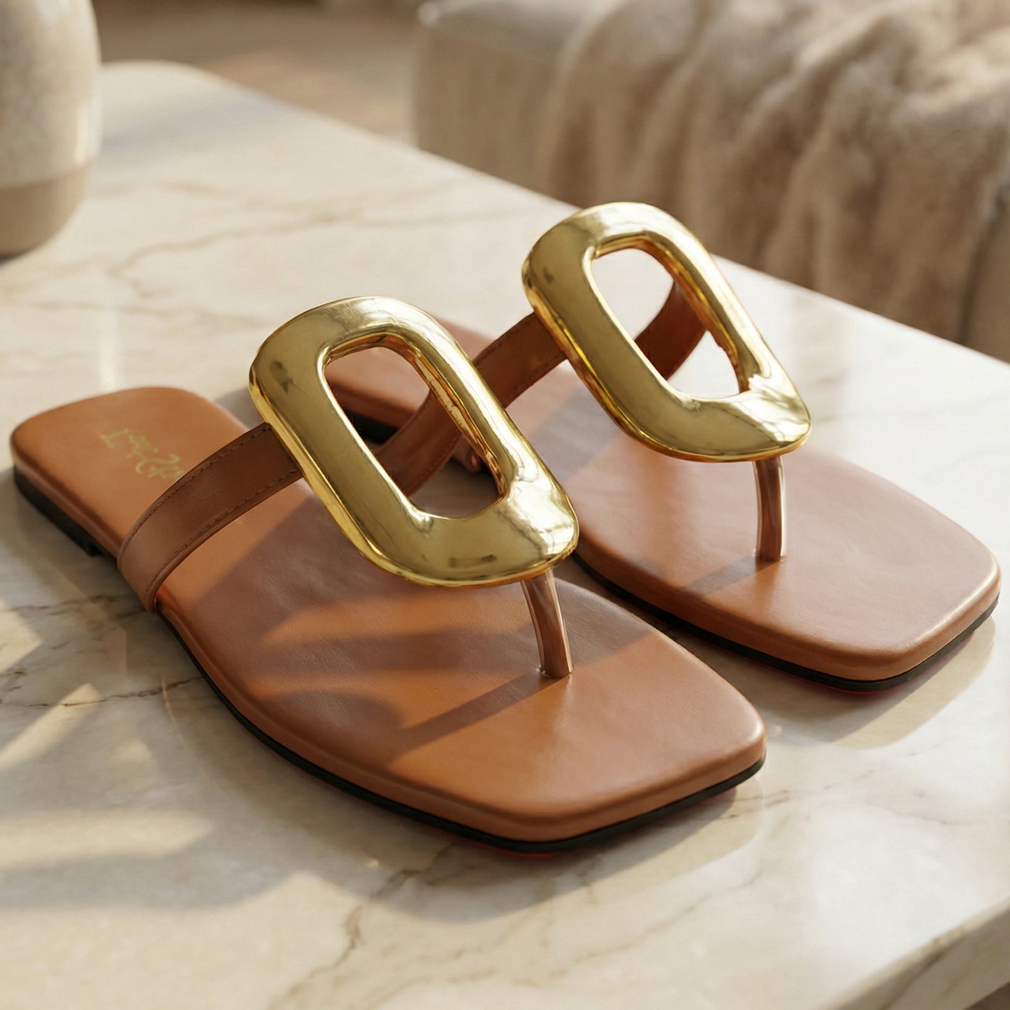 Gold Tone Link Flat Slides - JSFO|2380