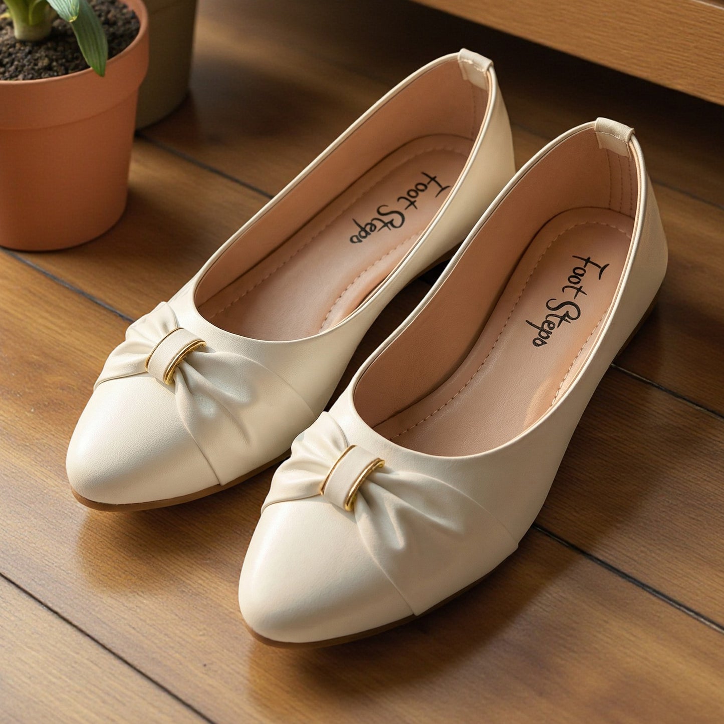 Ballerina Shoes with Bow Accent - MBK|1750