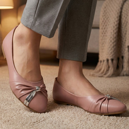 Ruched Knot Flat Pumps - MSK|1765