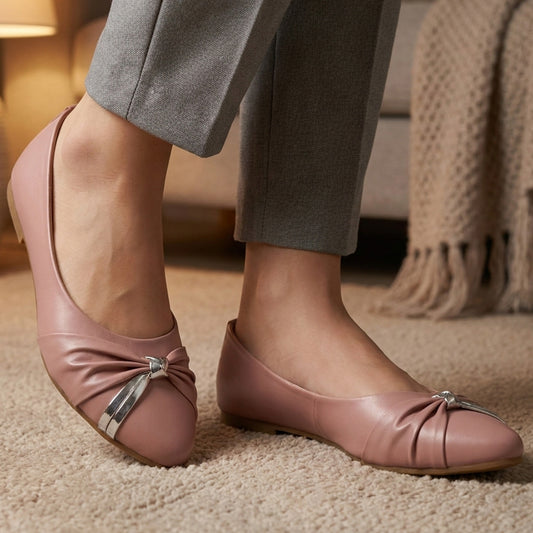 Ruched Knot Flat Pumps - MSK|1765