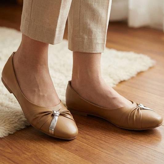 Ruched Knot Flat Pumps - MSK|1765