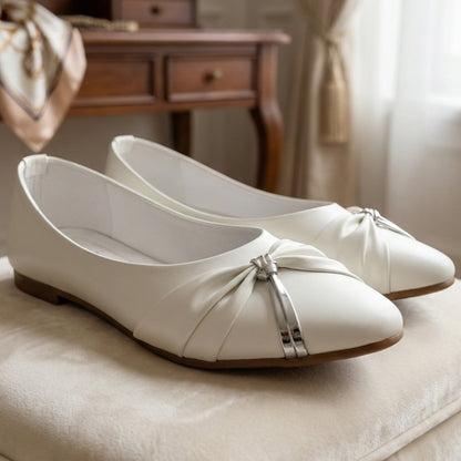 Ruched Knot Flat Pumps - MSK|1765