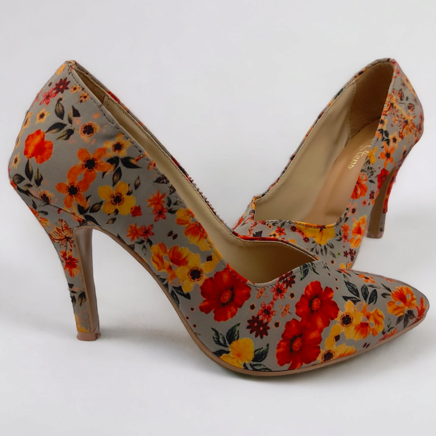 Floral Court Shoes Heels For Women