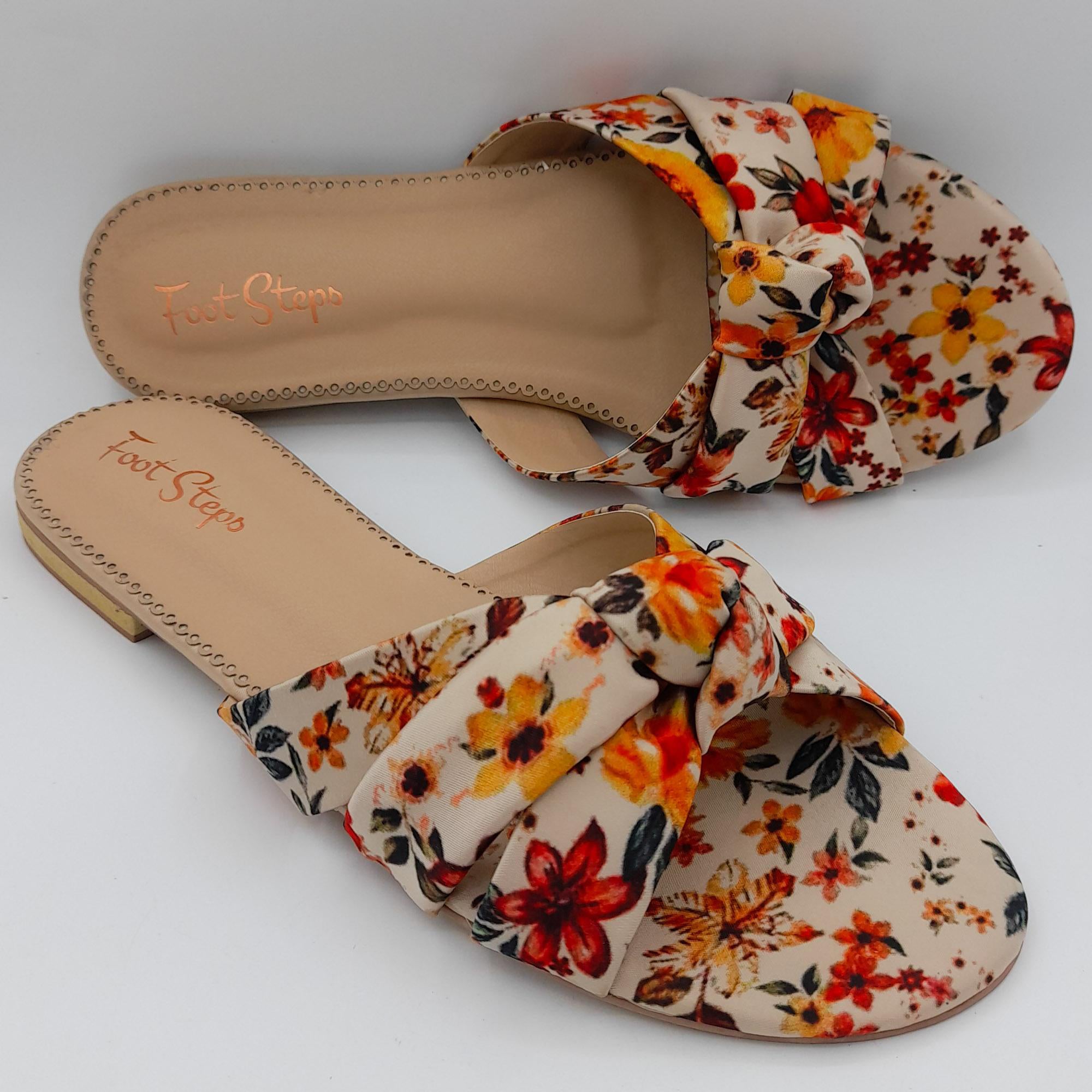 Summer Floral Knot Flat Slides - SFC|2400 – Foot Steps
