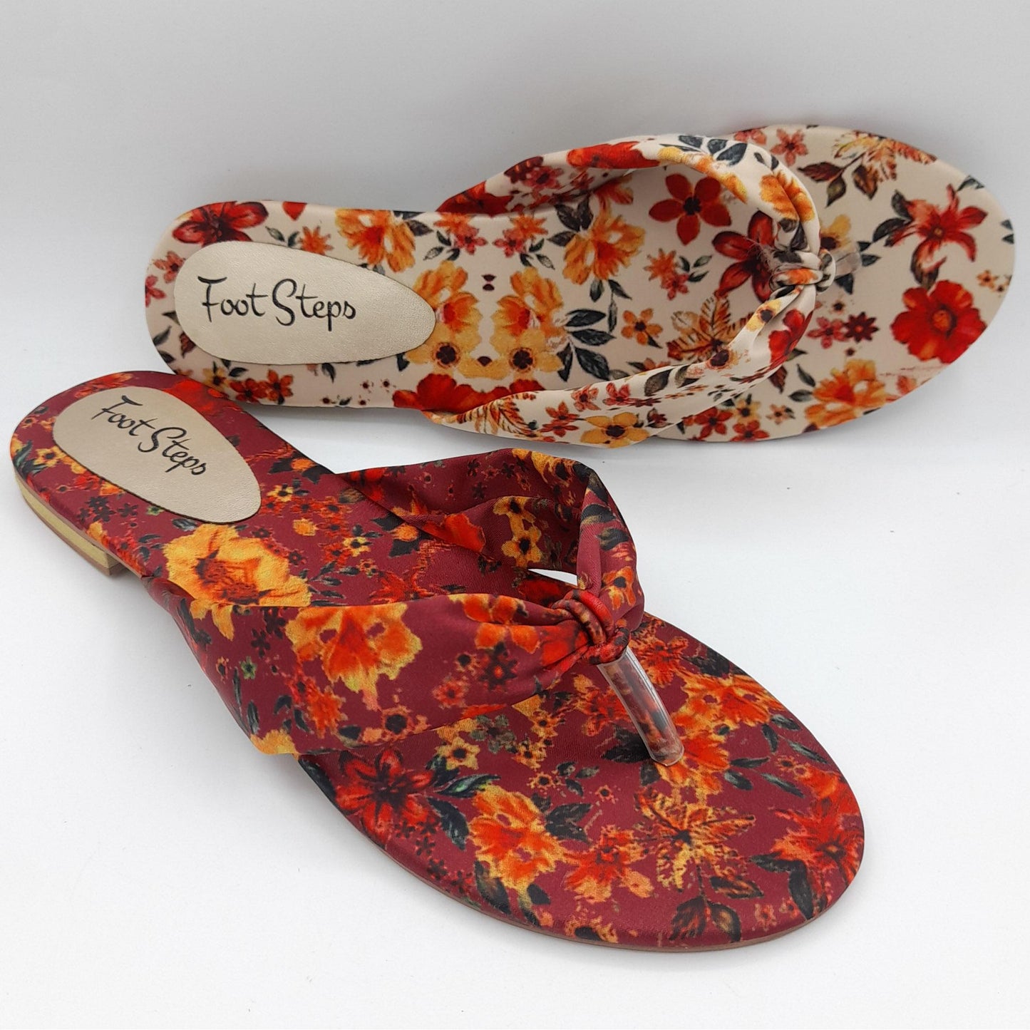 Summer Floral Flip Flops Flat Slides