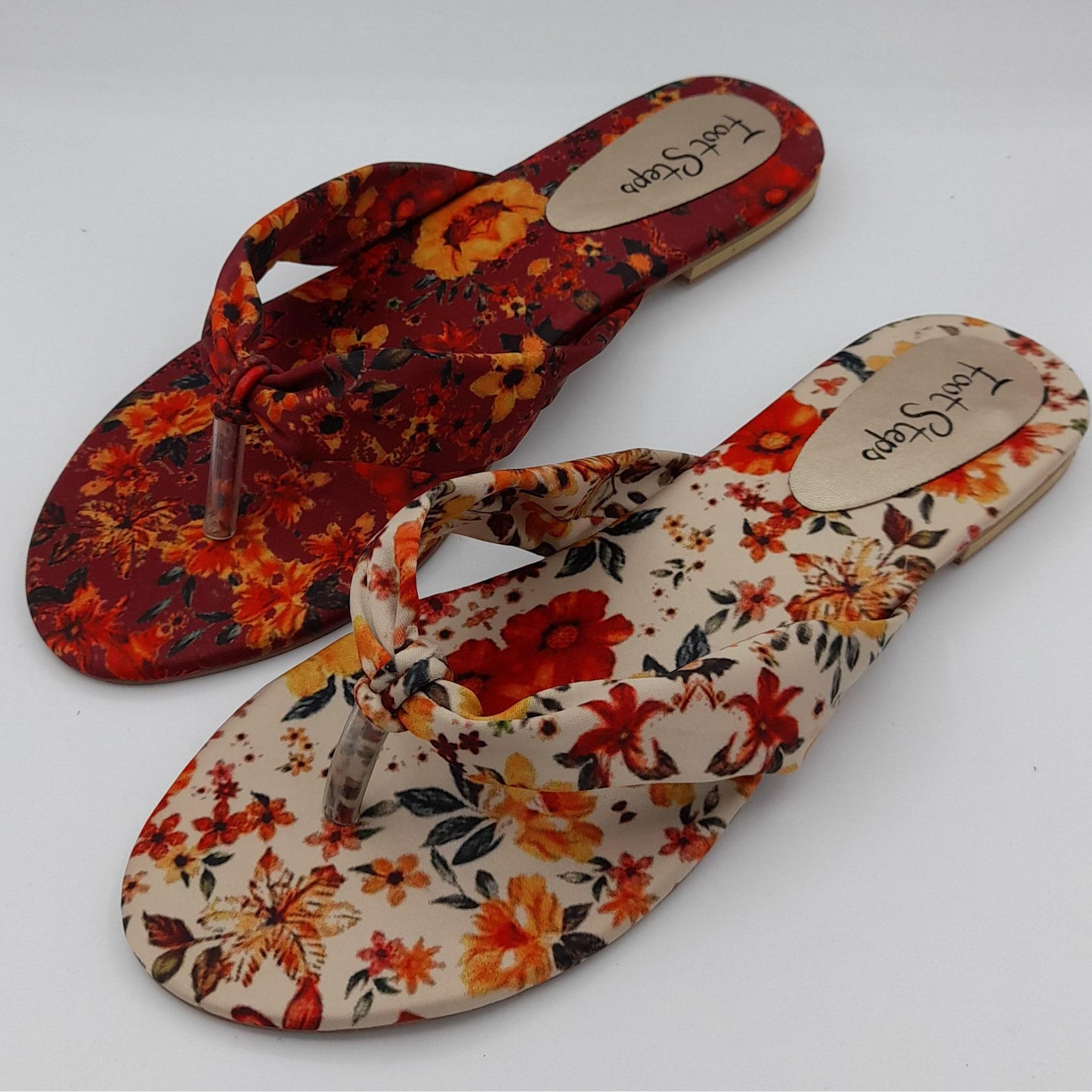 Summer Floral Flip Flops Flat Slides