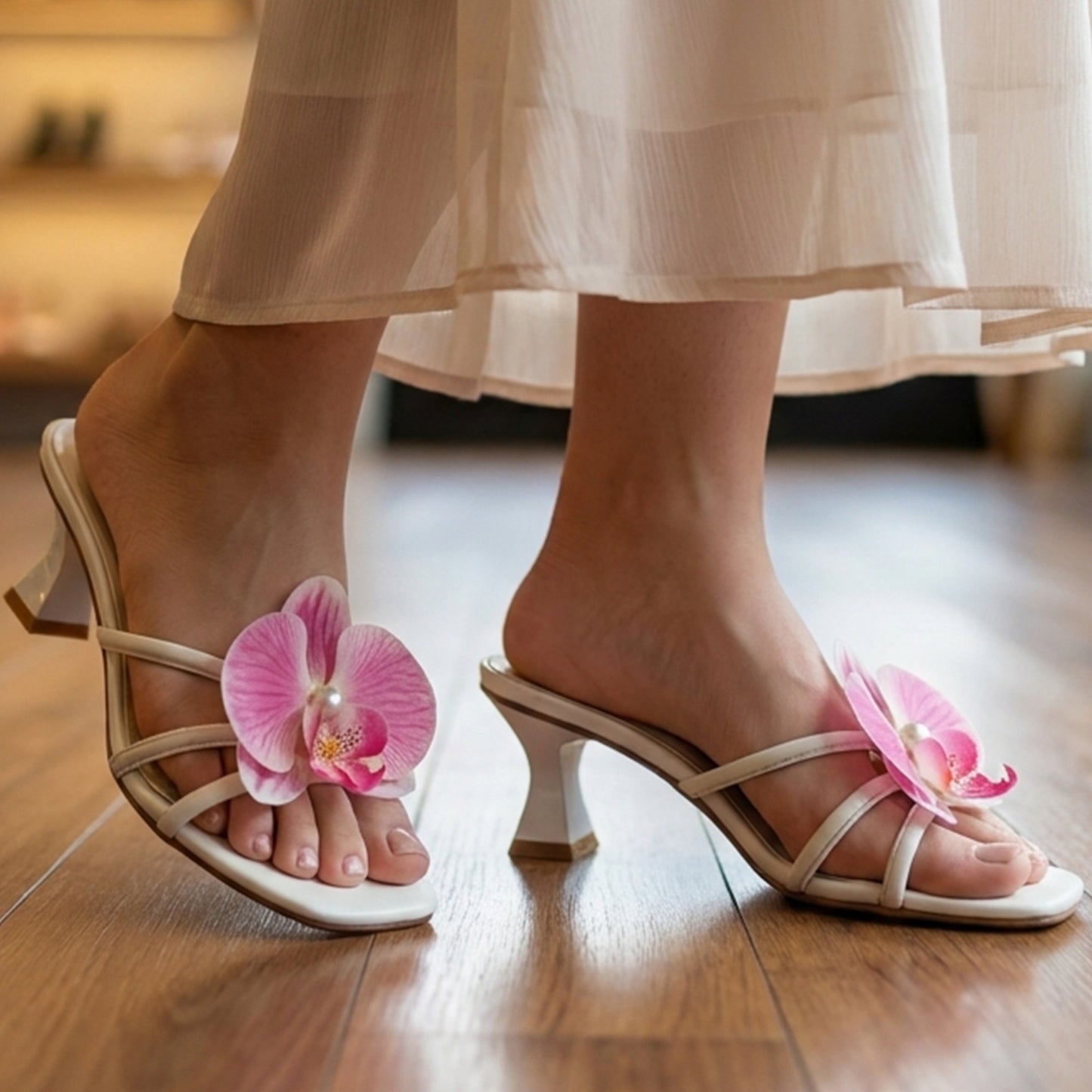 Orchid Bloom Floral Heels - RBFH|2650