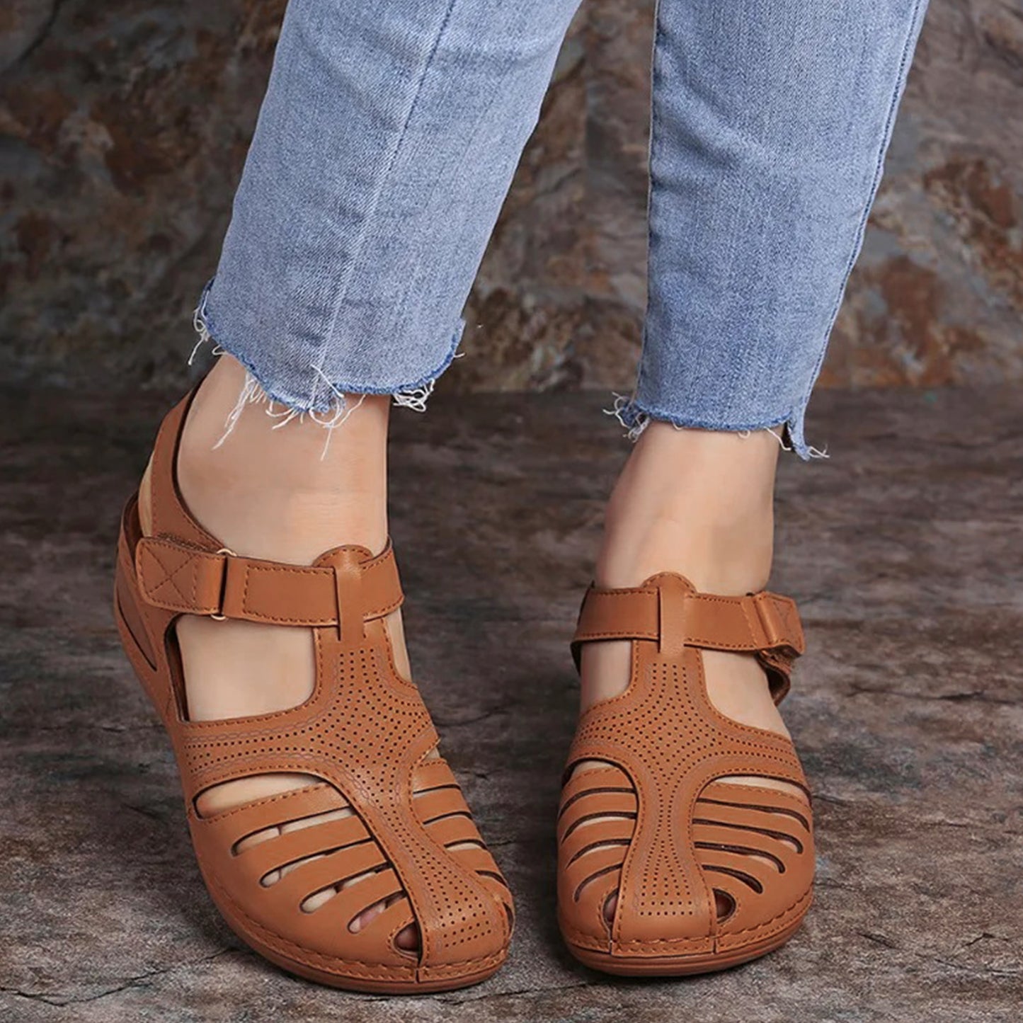 Retro Medicated Wedge Sandals