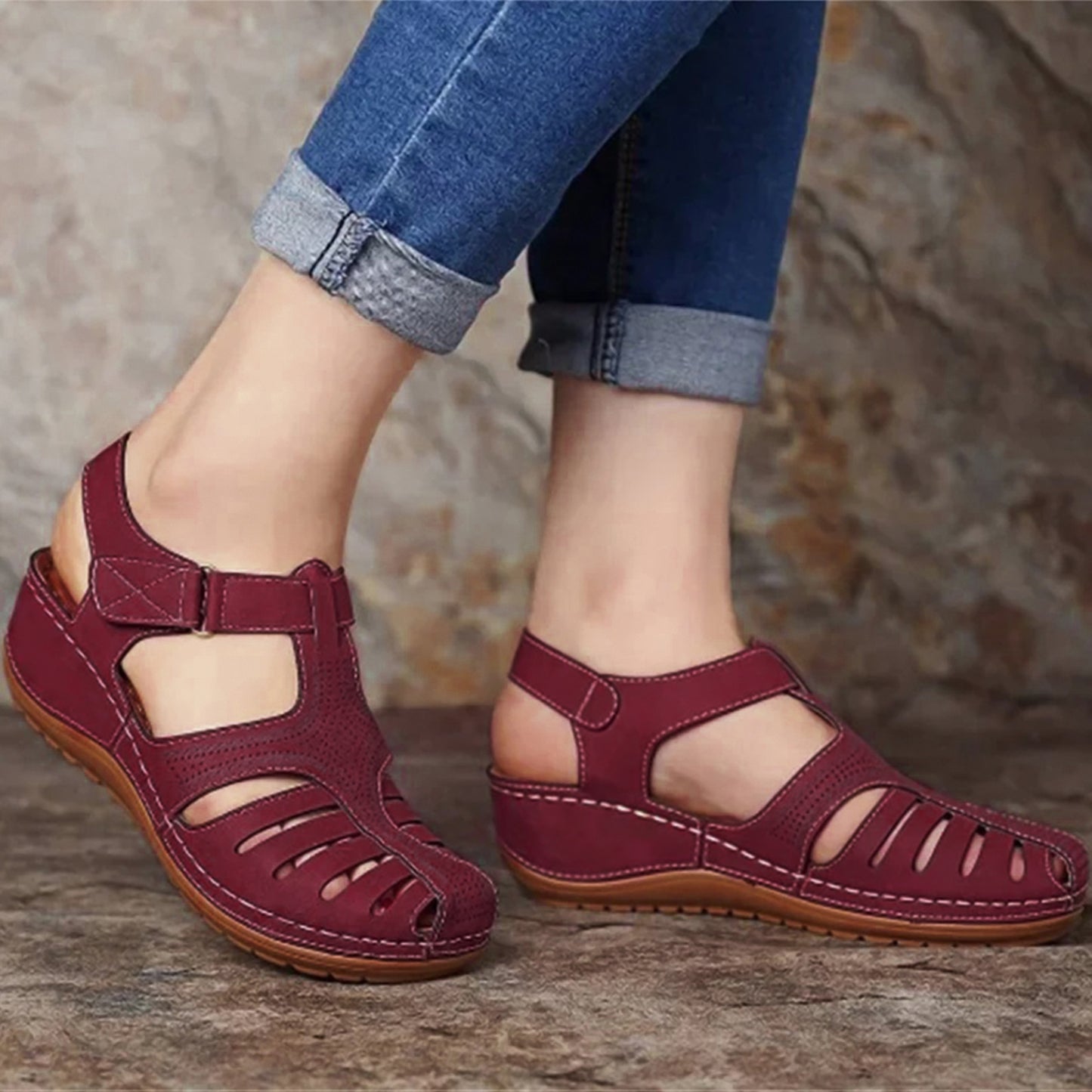 Retro Medicated Wedge Sandals