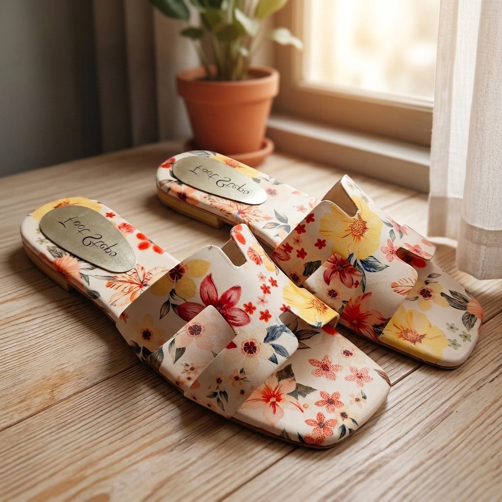 Summer Floral Flat Slides - SFH|2350