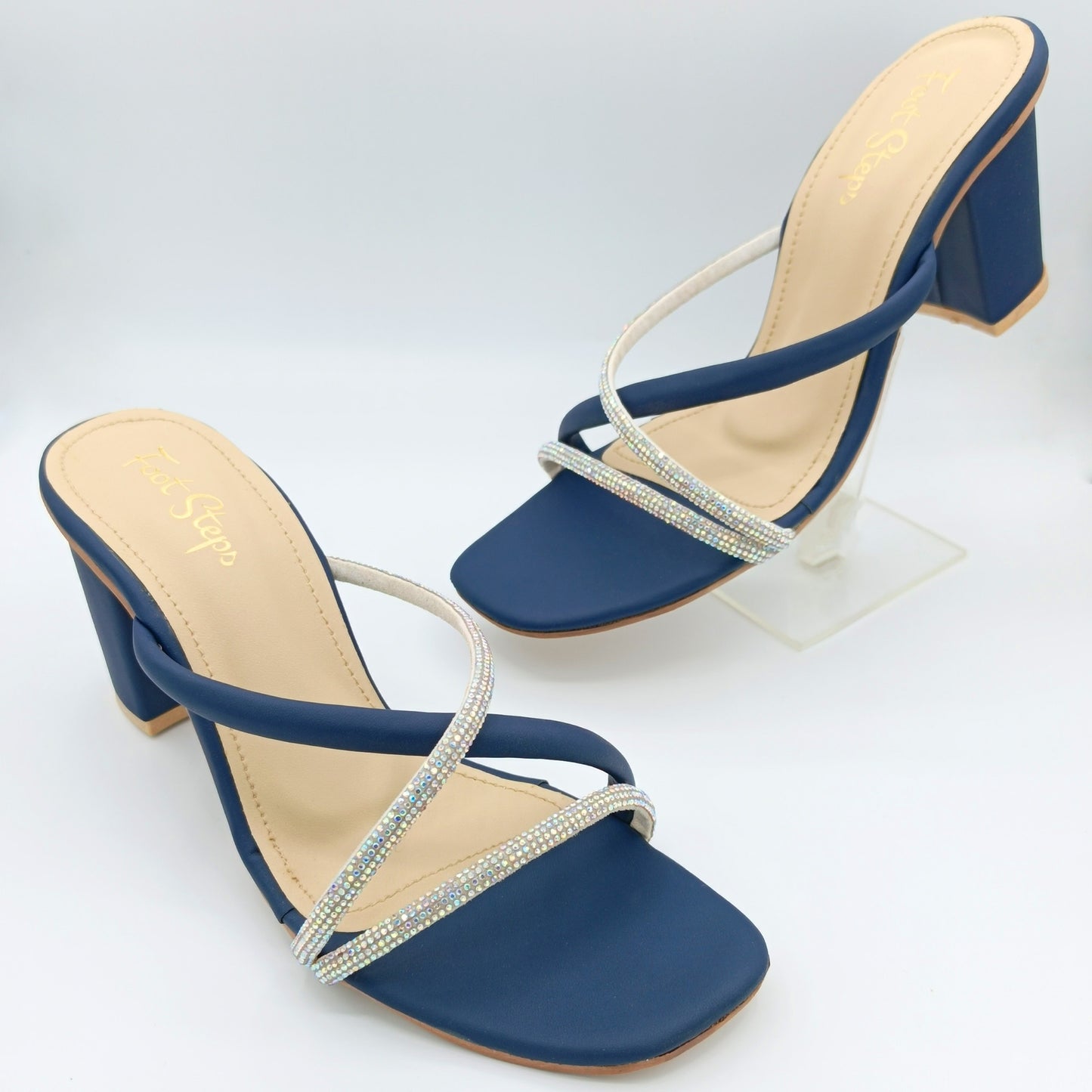 Embellished Block Heels Sandals - TNBH21450