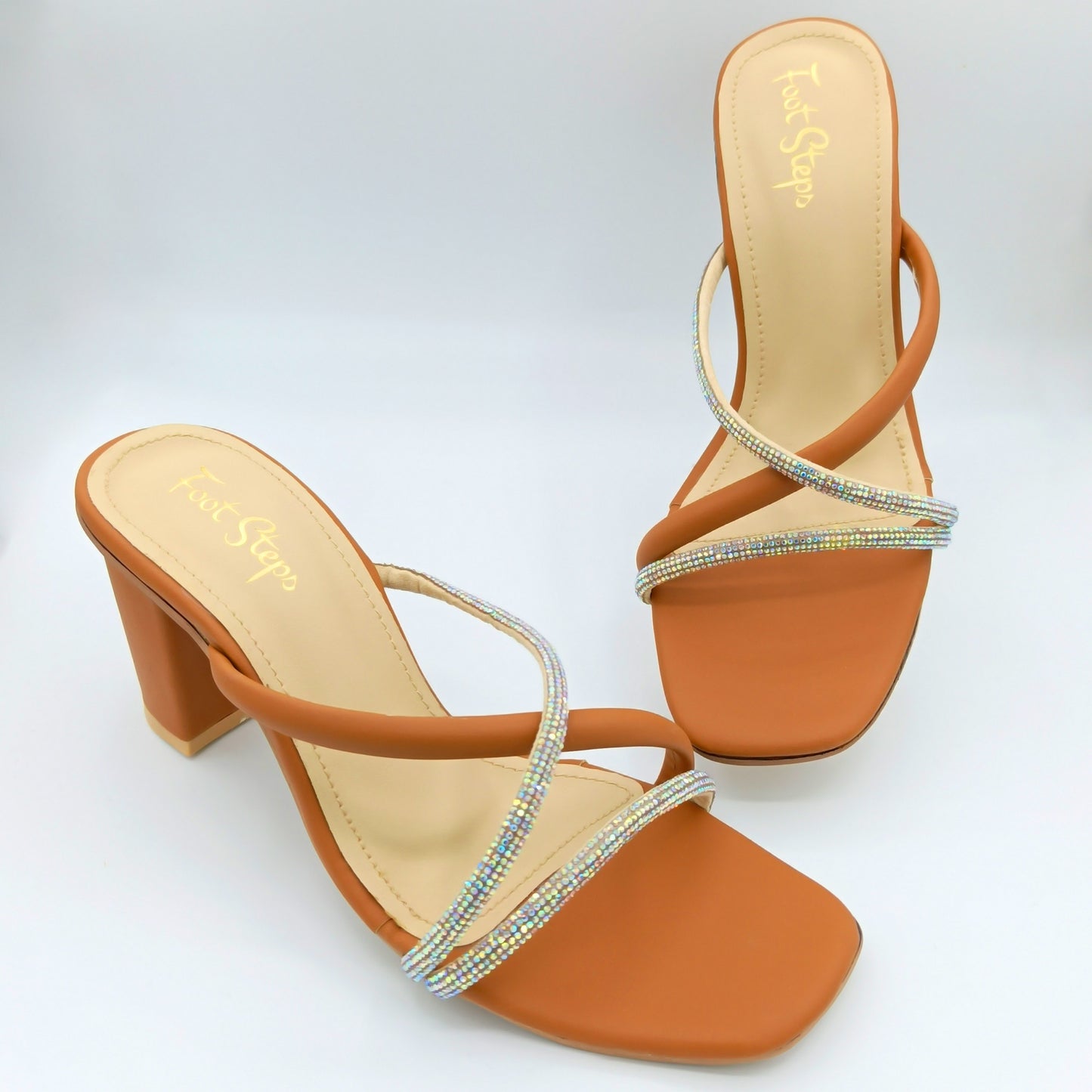 Embellished Block Heels Sandals - TNBH21450