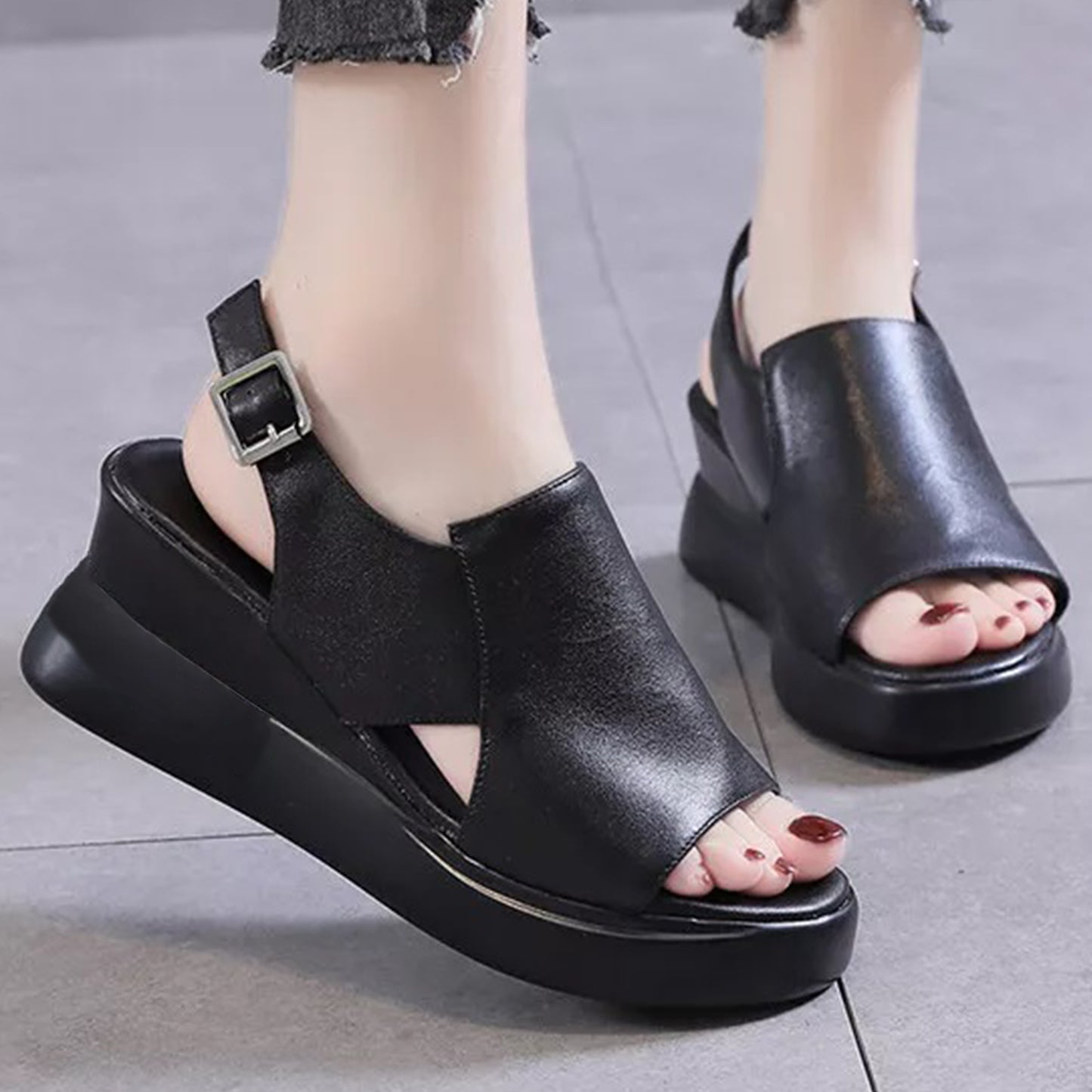 Thick Sole Platform Wedge Sandal For Women