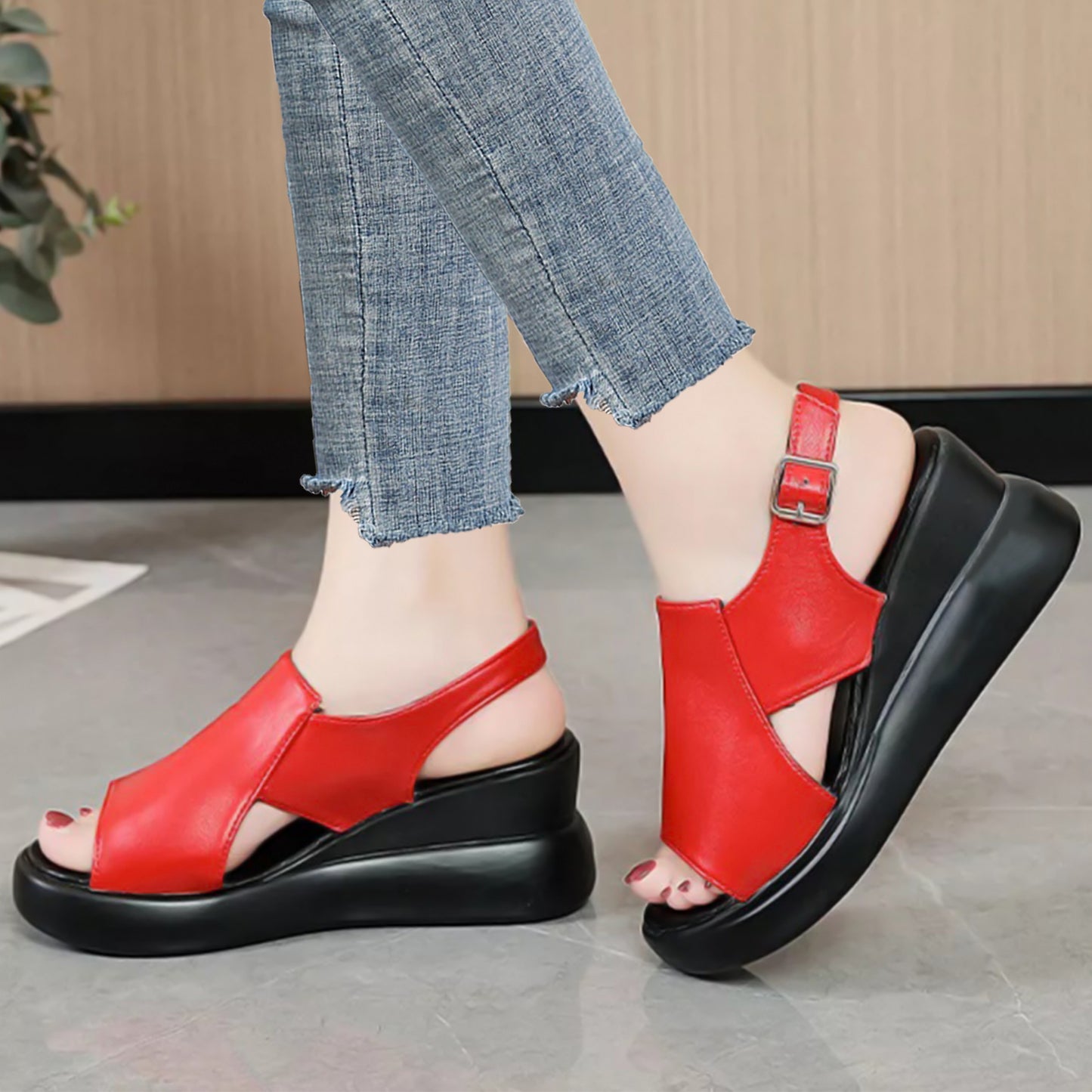 Thick Sole Platform Wedge Sandal For Women