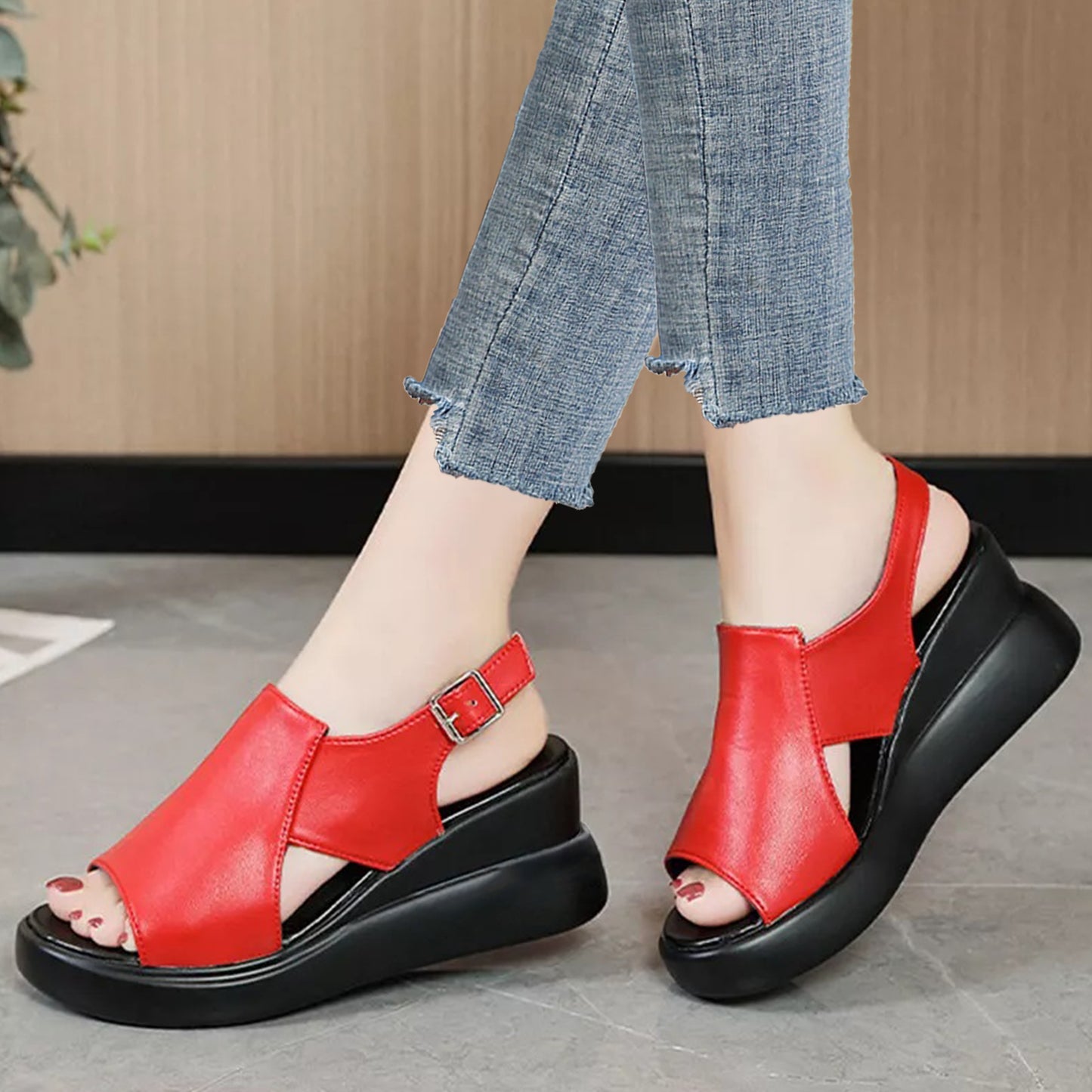 Thick Sole Platform Wedge Sandal For Women