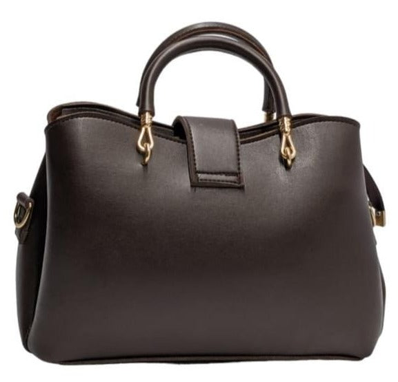 Women's Leather Plain Handbag - MZ60500132BGWRD