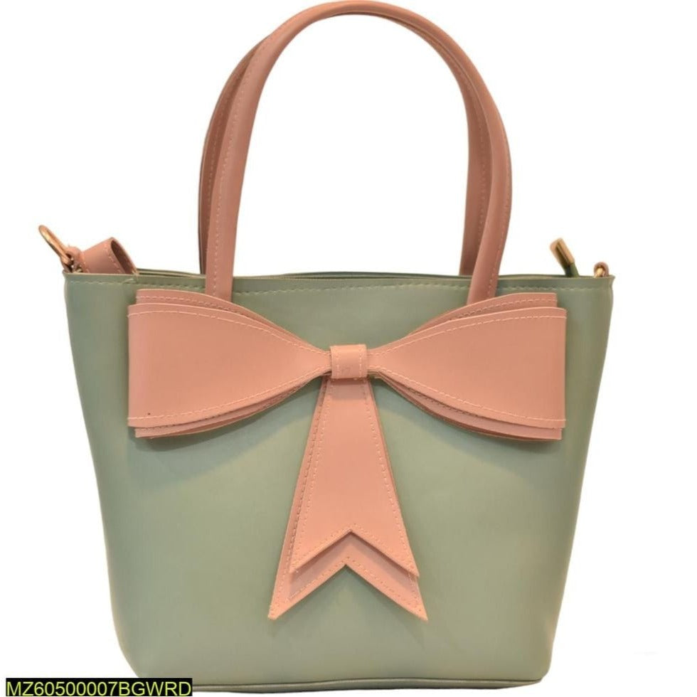 Women's  Synthetic Leather Bow Tie Hand Bag - MZ60500007BGWRD