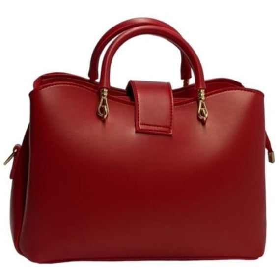 Women's Leather Plain Handbag - MZ60500131BGWRD
