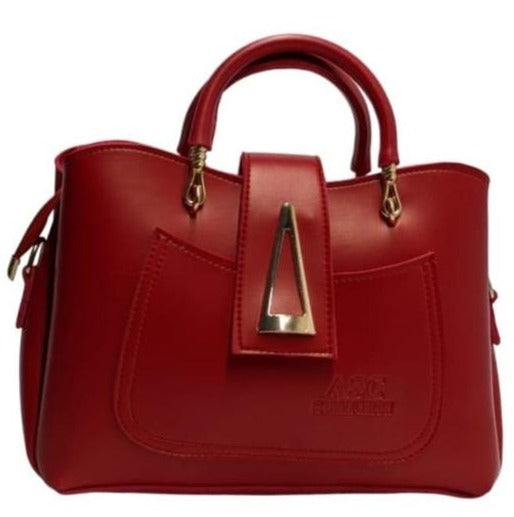 Women's Leather Plain Handbag - MZ60500131BGWRD