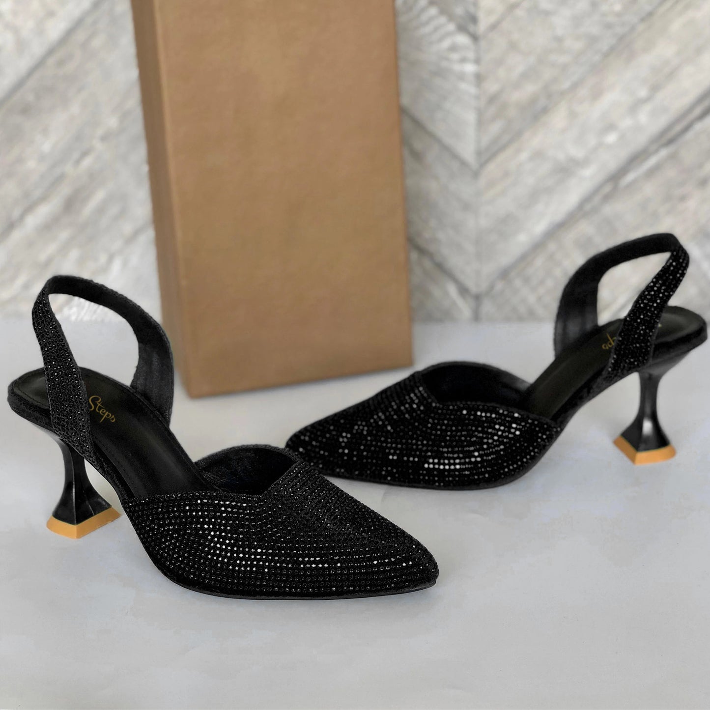 Kitten Rhinestone Heel Sandals - ZRH21750