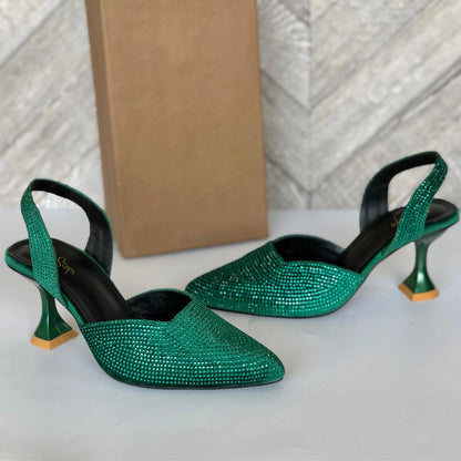 Kitten Rhinestone Heel Sandals - ZRH21750