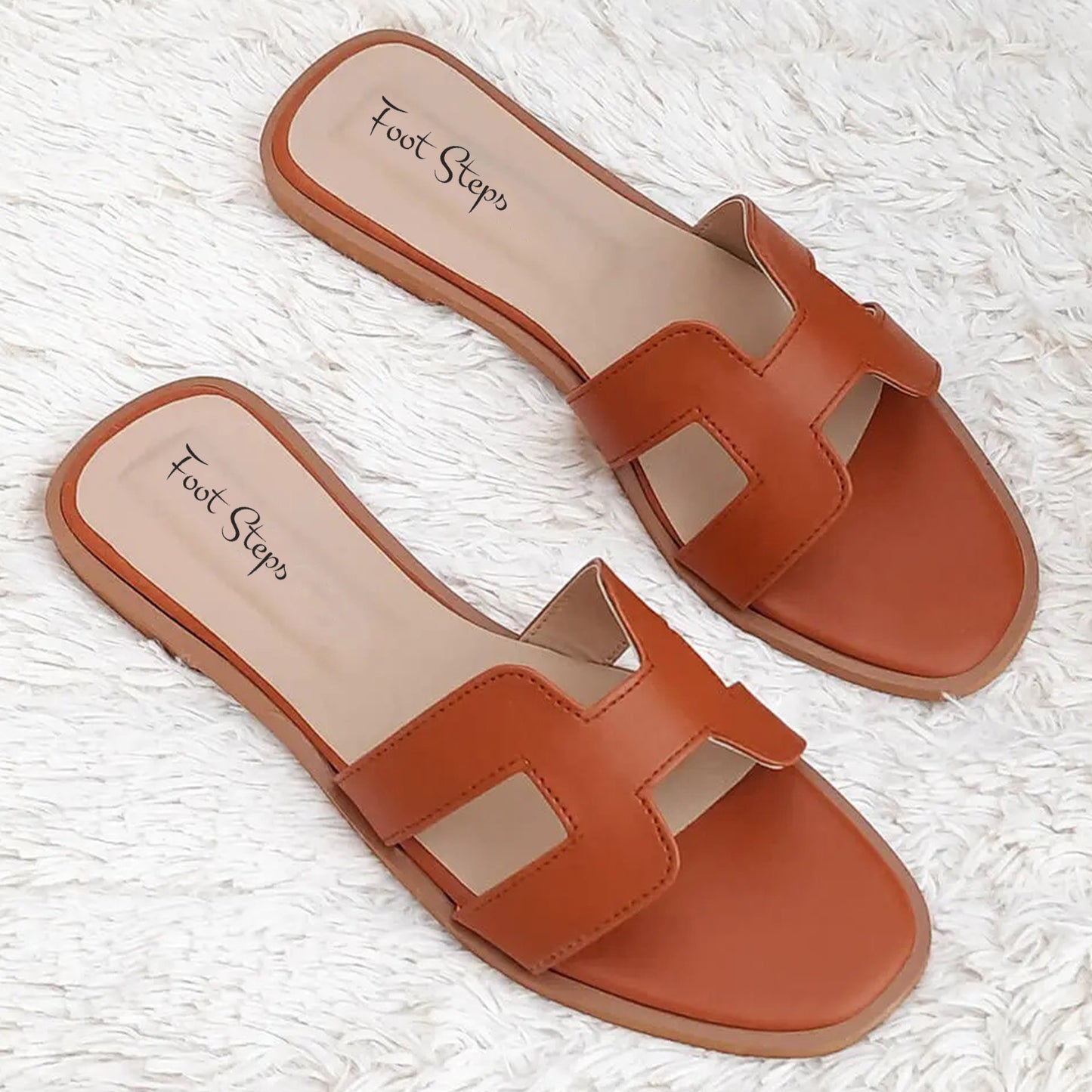 H Style Flat Slides For Women