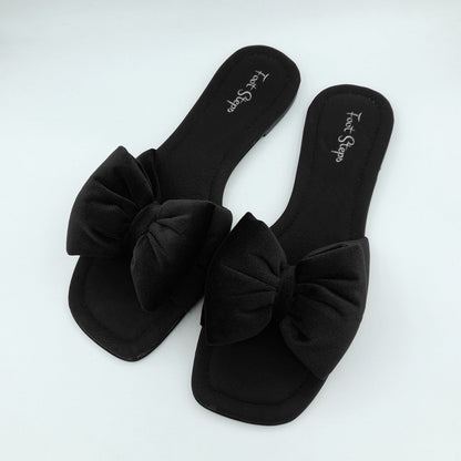 Casual Bow Decor SlippersFoot Steps