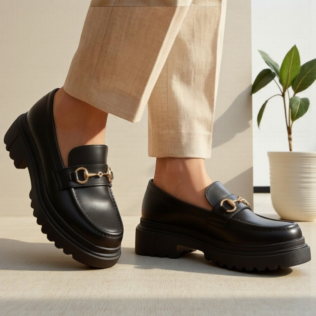 Chunky Loafers Wedge Shoes - CLWS|3250