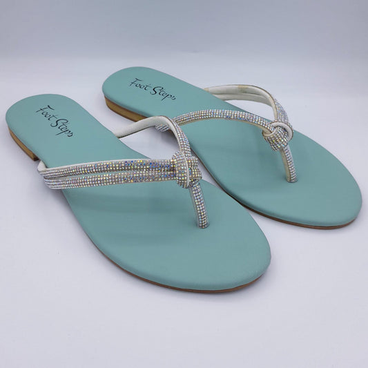 Crystal Knot Flat Slides For WomenFoot Steps