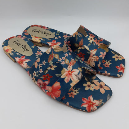Summer Floral Flat Slides For Women