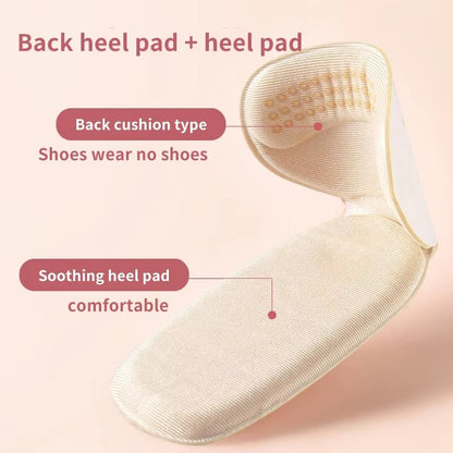 T-shaped Half Insole Cushion Pad Adhesive Heel Liner Protection For Pain Relief