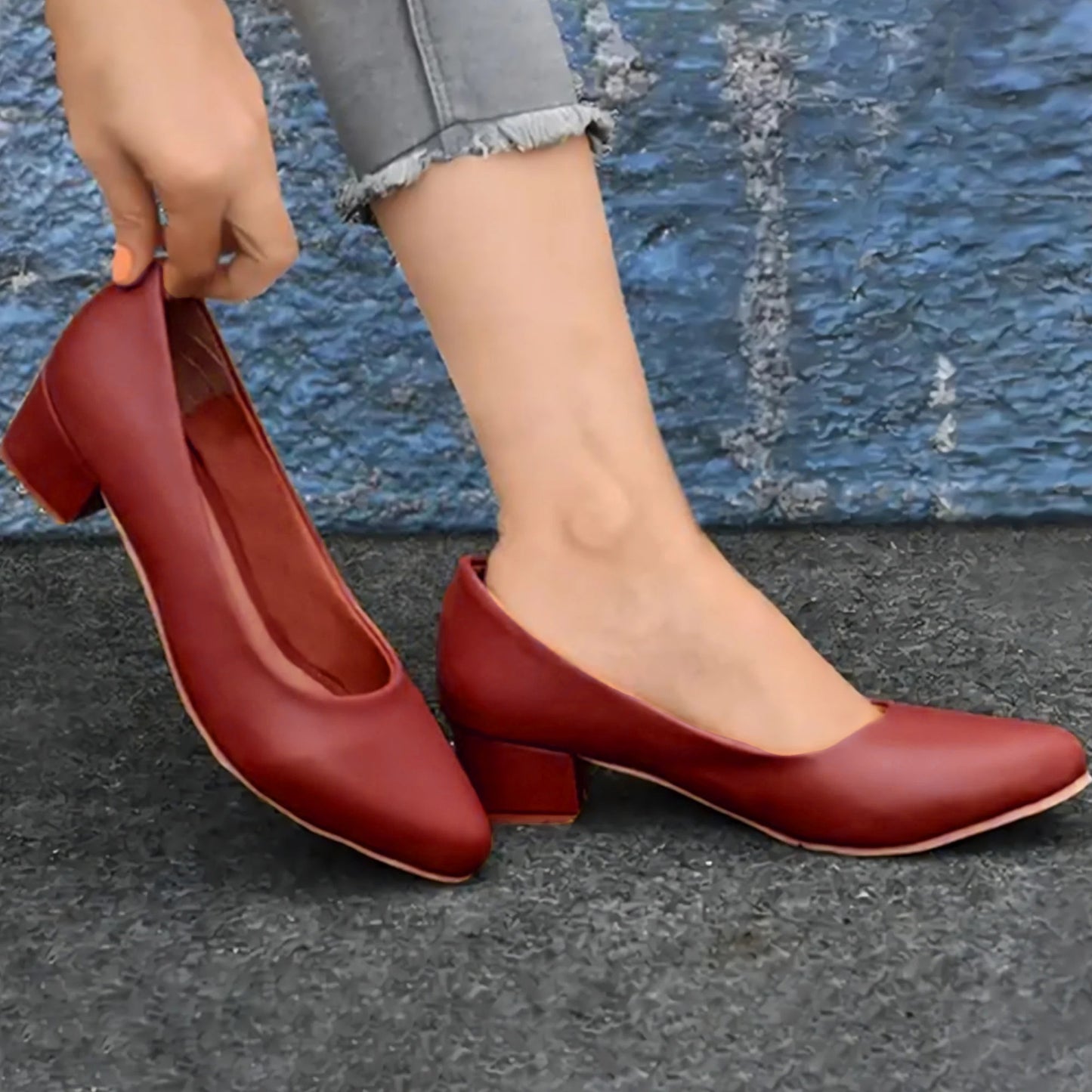 Court Shoes Block Heel Pumps