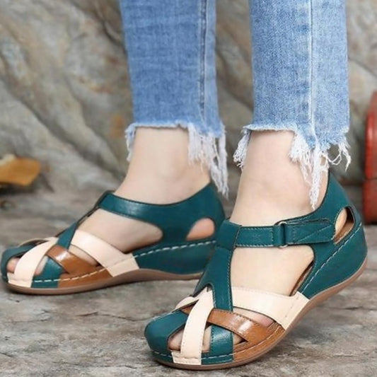 Hook Loop Medicated Wedge Sandals