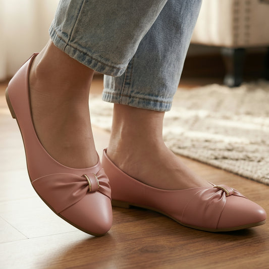 Ballerina Shoes with Bow Accent - MBK|1750