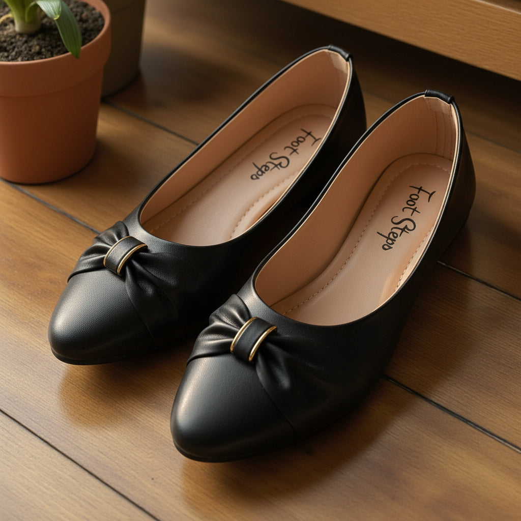 Ballerina Shoes with Bow Accent - MBK|1750