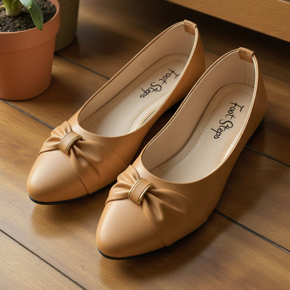 Ballerina Shoes with Bow Accent - MBK|1750