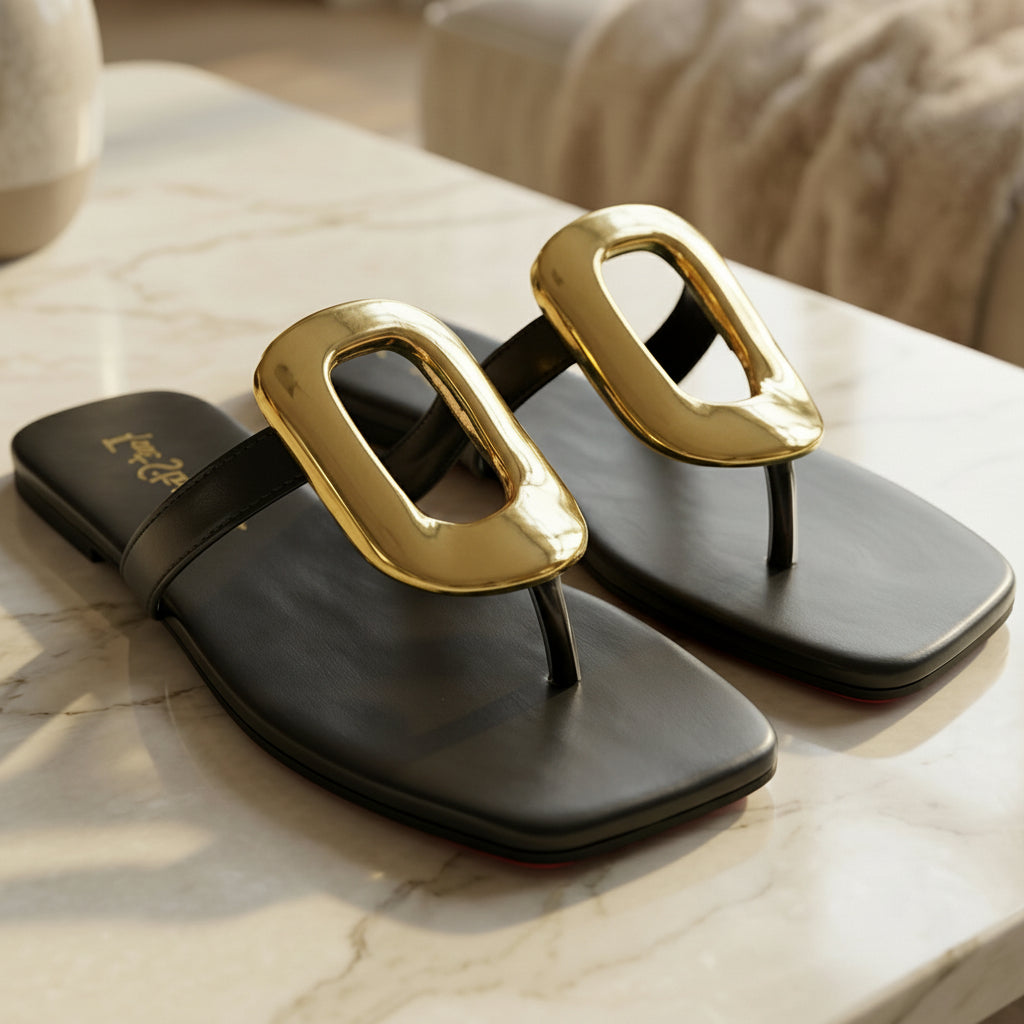 Gold Tone Link Flat Slides - JSFO|2380