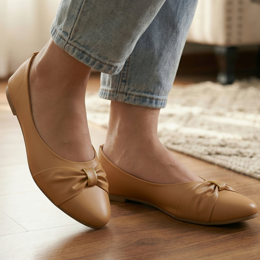 Ballerina Shoes with Bow Accent - MBK|1750