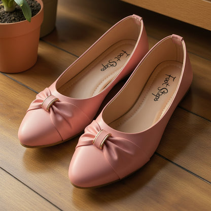 Ballerina Shoes with Bow Accent - MBK|1750