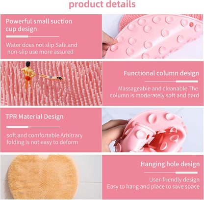 Exfoliating Shower Foot And Back Scrubber Massager Mat with Suction Cups