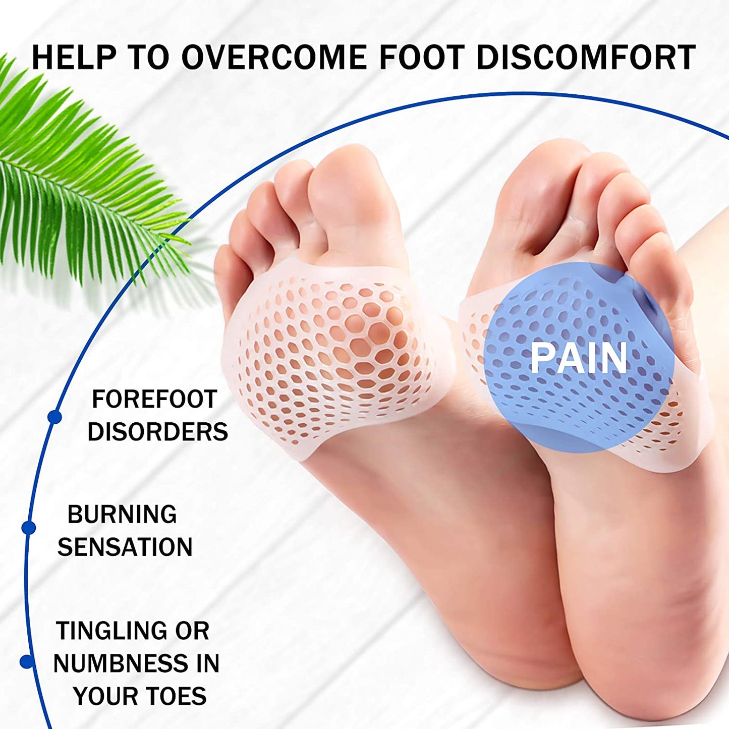 Forefoot Silicone Gel Pad Cushion For Pain Relief