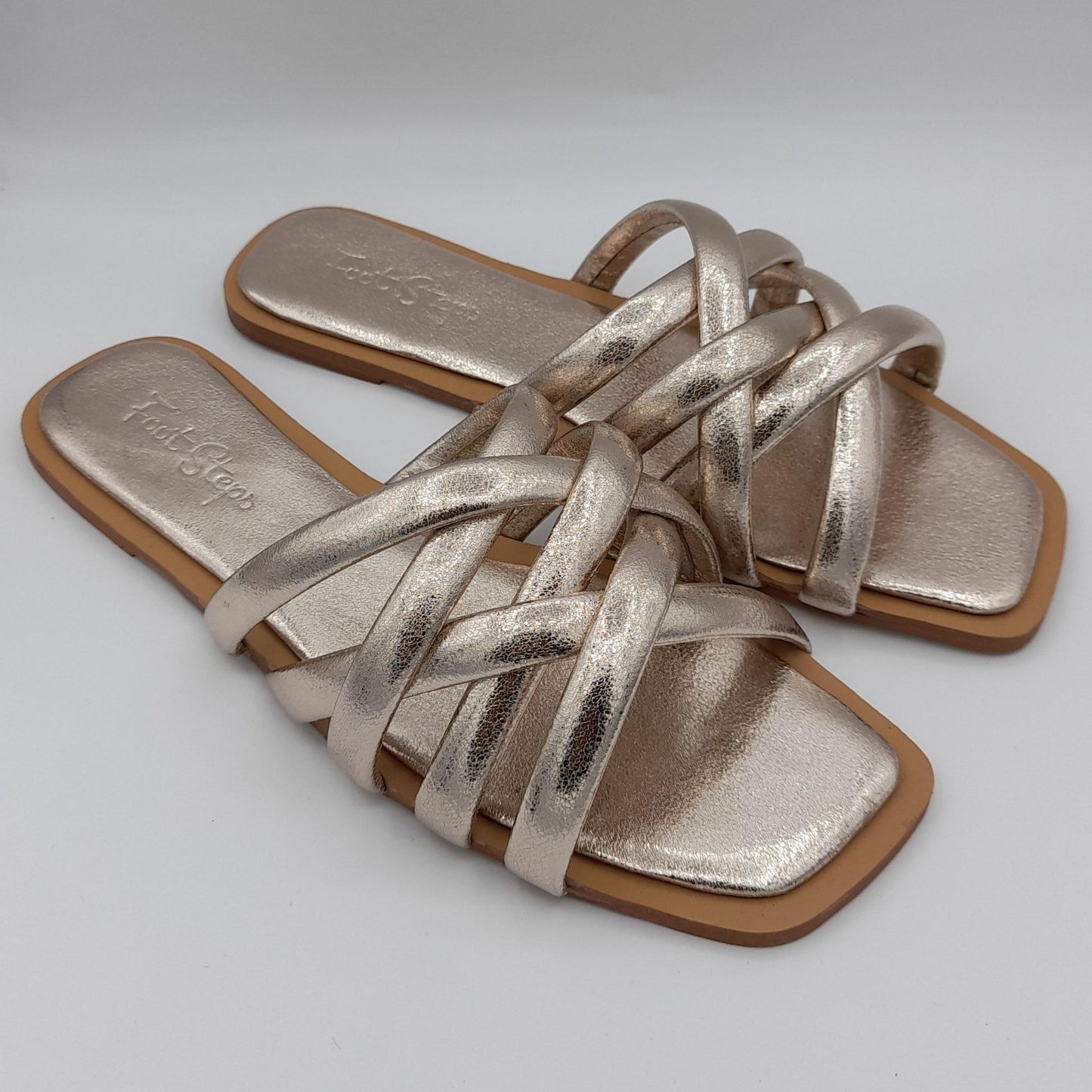 Strappy Flat Slides For Women